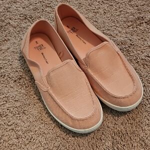 Womens Pink/Peach Slip-On Casual Loafers